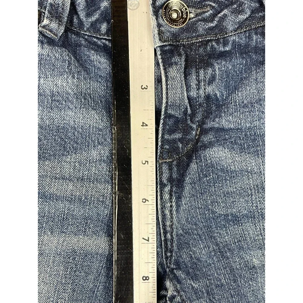 Anchor Blue Juniors 9S Skinny Jeans Low Rise Stretch Regular‎ Fit Blue Denim